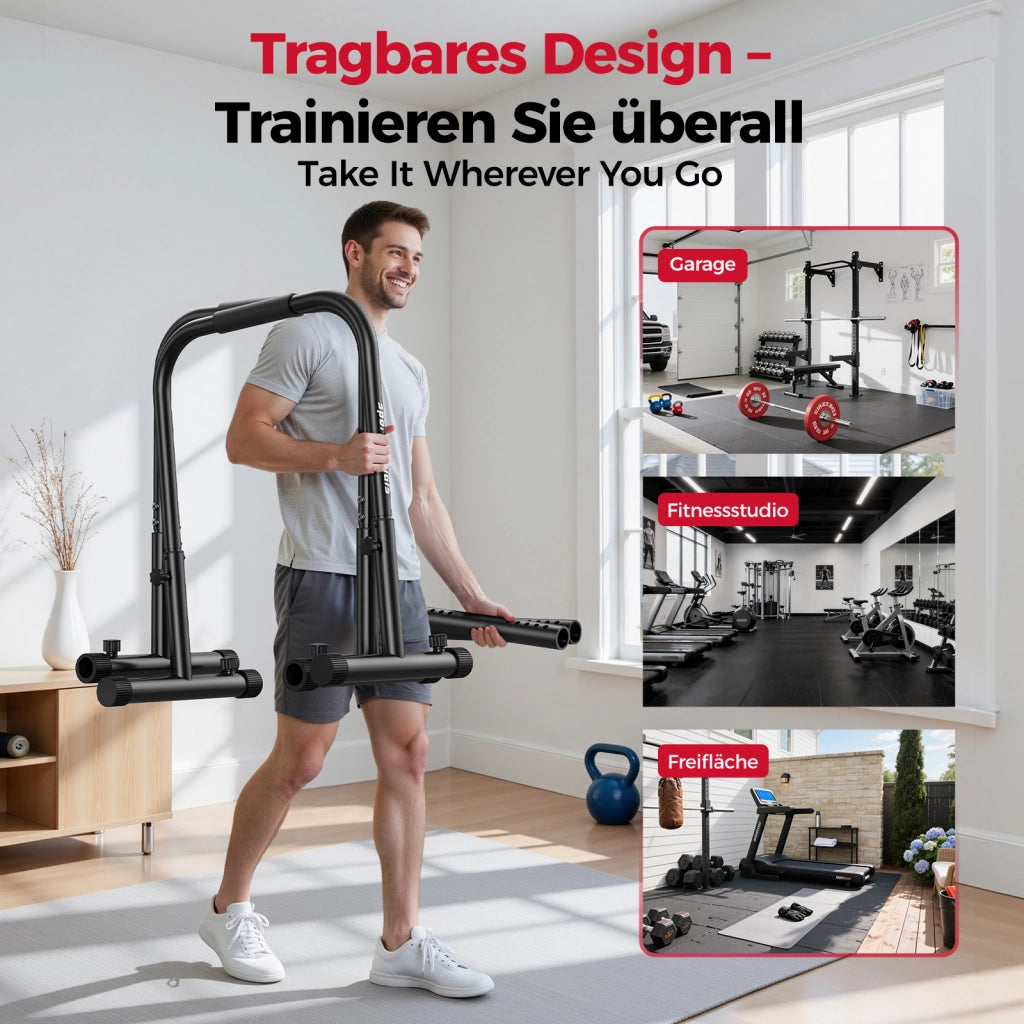 Barre parallele per dips ¨C zephmum ¨C 81-96 cm regolabile, 400 kg