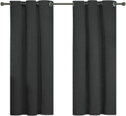 Tende a oscuramento a due pannelli in lino per camera da letto e soggiorno 117x137cm nero