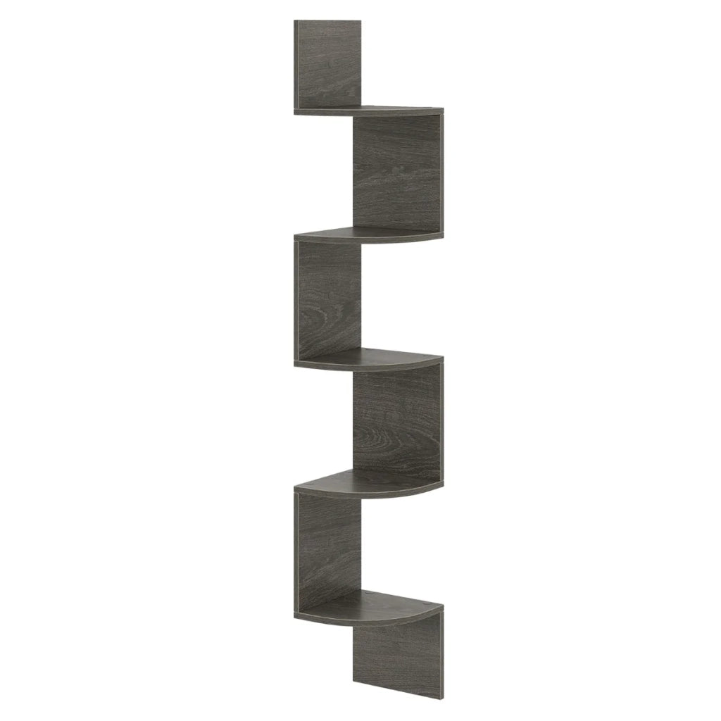 Scaffale angolare a 5 ripiani 20 x 20 x 126 cm Design moderno per ottimizzare lo spazio Legno grigio 20_0014753