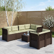 Divano 7 Posti da Giardino con Cuscini Aspetto Rattan PP 3444162
