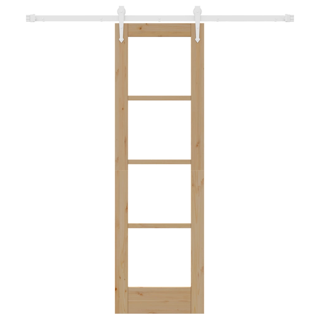 Set di porta scorrevole  con hardware 61x198.5 cm in legno massello di pino