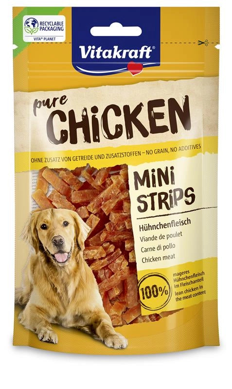 VITAKRAFT PURE CHICKEN MINI STRIPS STRISCIOLINE DI POLLO CHICKEN MINI STRIPS 80 G
