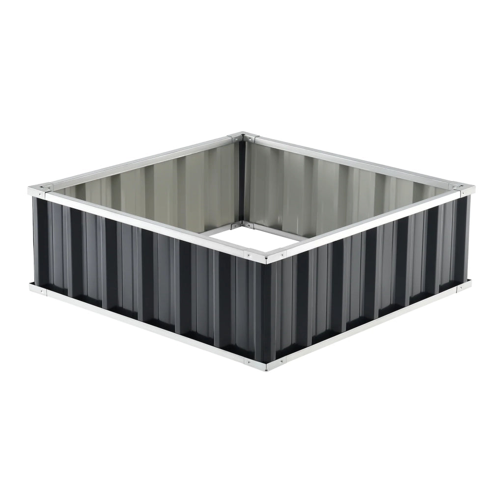 Fioriera quadrata in acciaio zincato 90 x 90 x 30 cm antracite 03_0007189