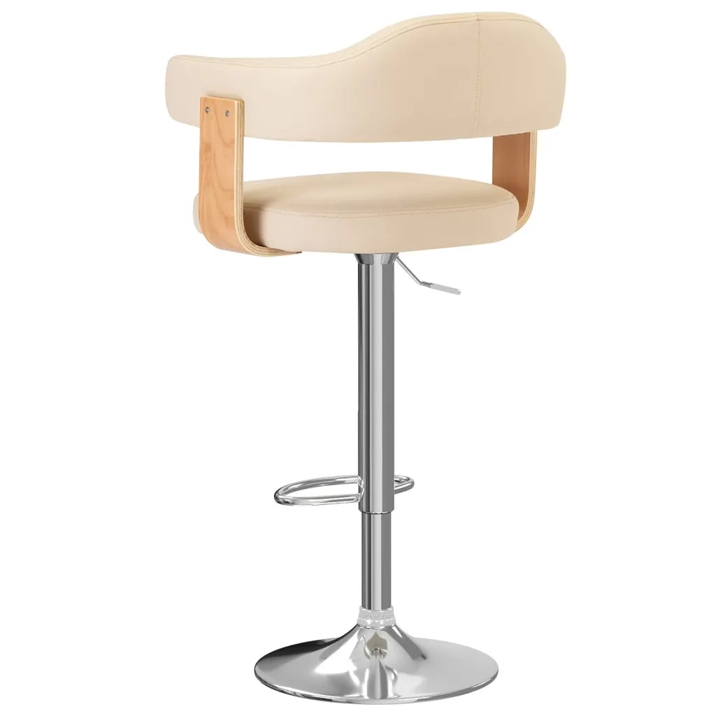 Sgabelli da Bar 2 pz Crema in Legno Curvo e Similpelle 327337