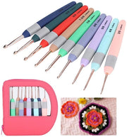 Set di Aghi da Puntare Ergonomiche - 9 Stuks - Manico morbido - Adatto per Principianti - Aghi lisce e Resistenti - Codice Colore e Numeri - Set di Aghi da Puntare