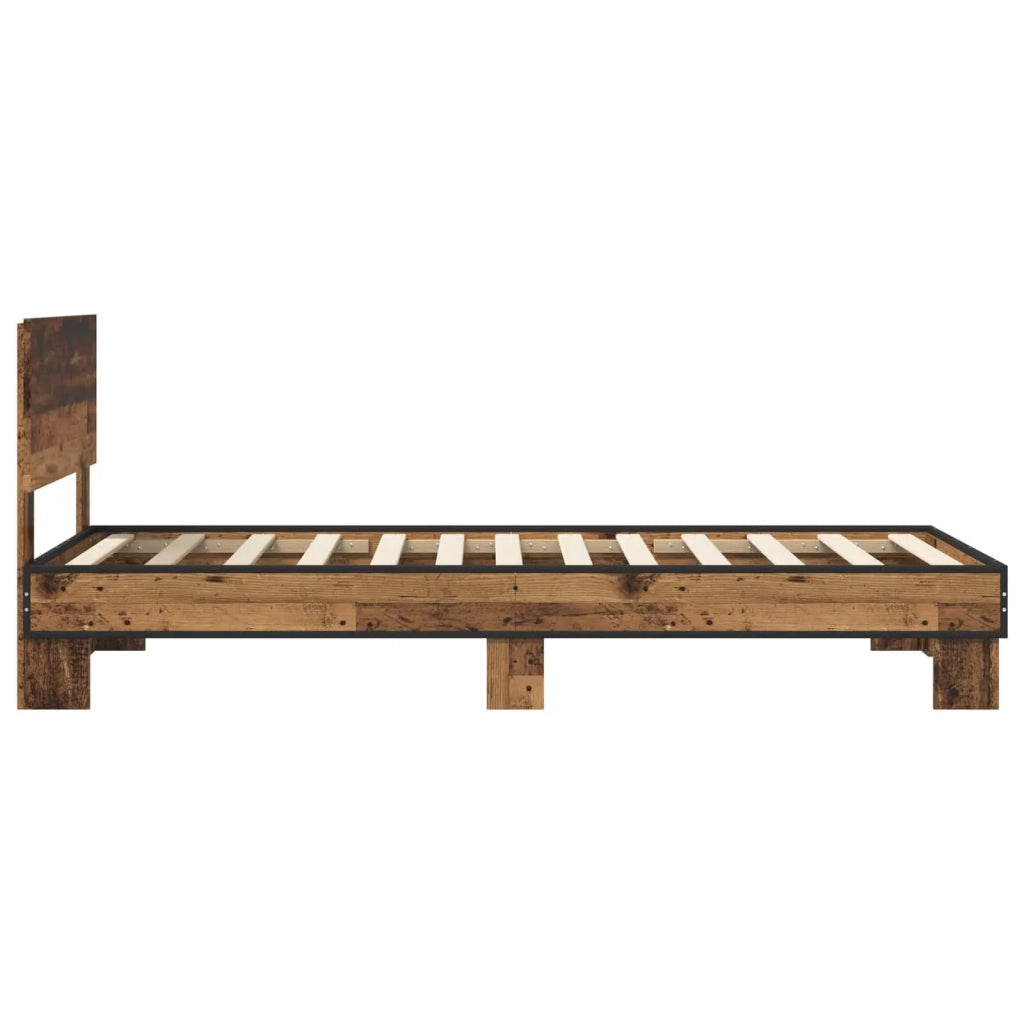 Struttura letto con testata-Giroletto Legno antico 80 x 200 cm 591272