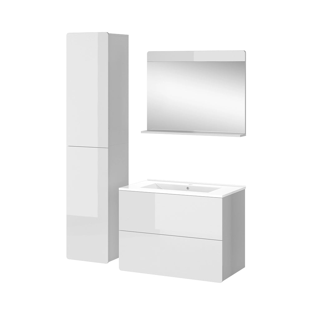 Vicco Set di mobili da bagno Bianco 4 pezzi con colonna