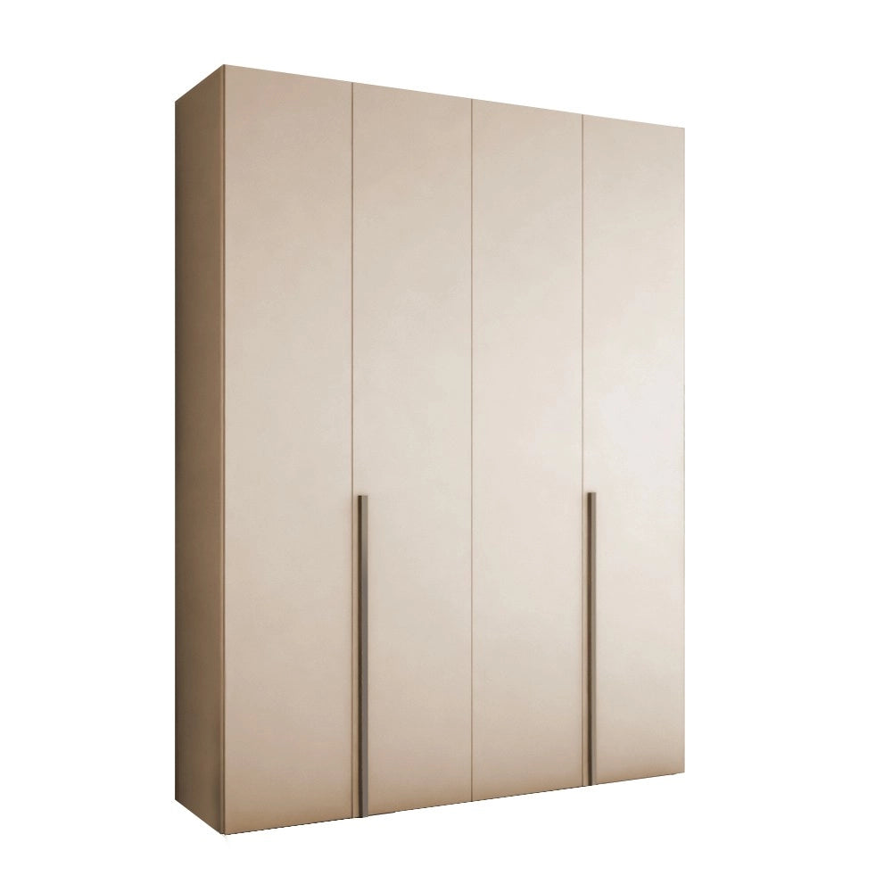 Armadio 4 ante battenti cashmere Modular con ripiani e aste appendiabiti H 245 cm
