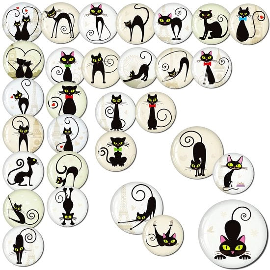 30 Magnetici Gatti - Ideale come Regalo di Ringraziamento, Cadeau di Compleanno per Bambini, Piccoli Regali e Magnetici per la Cantina