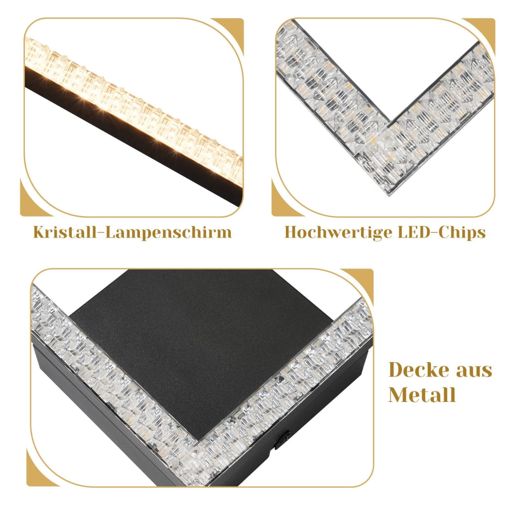 ZMH Lampada da soffitto plafoniera LED 12W bianco caldo cristallo metallo per soggiorno corridoio