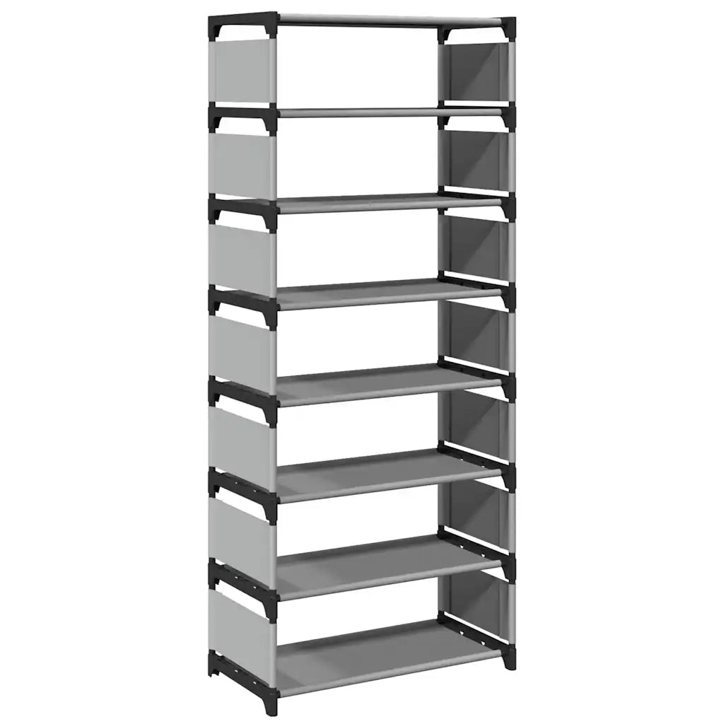 Scarpiera-Scaffale per scarpe 8 Ripiani Grigia 54x28x124 cm in Tessuto Non Tessuto