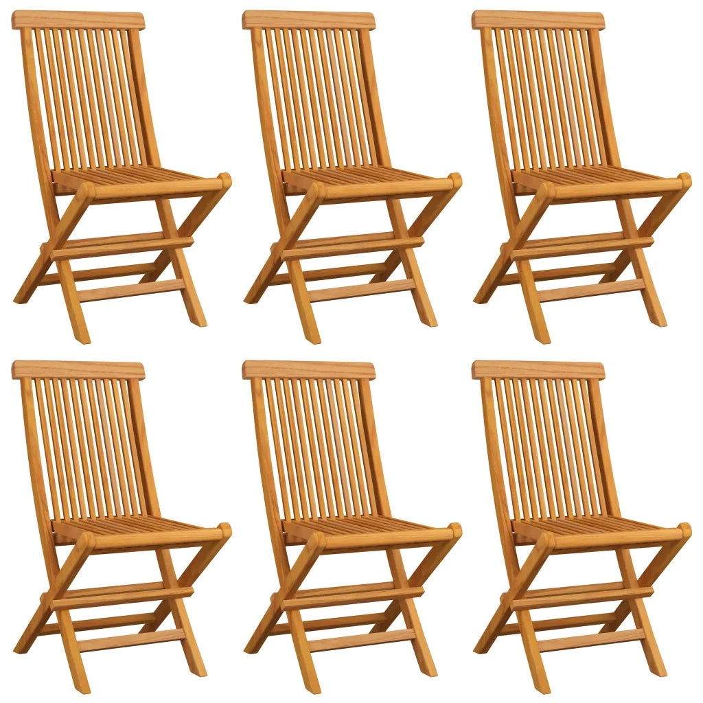 Sedie da Giardino Cuscini Verde Brillante 6 pz Massello di Teak 3065616