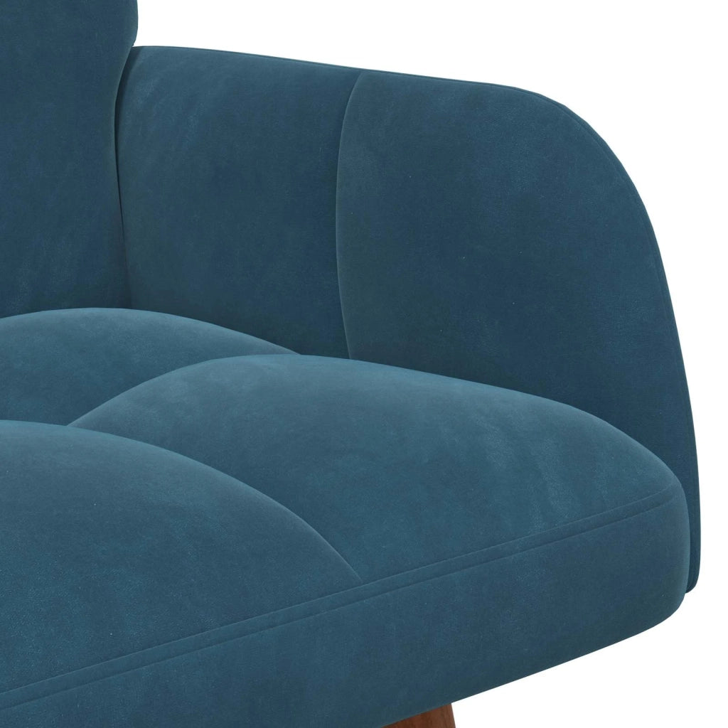 Sofa a Due Posti Blu 115 x 61 x 87 cm Velluto