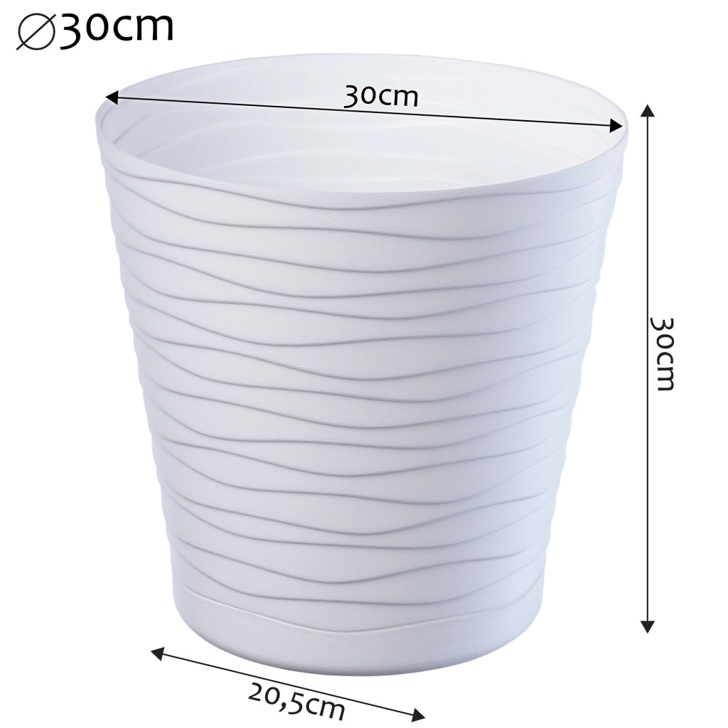 Vaso da fiori KADAX da 30 cm, con coperchio in plastica e supporto.