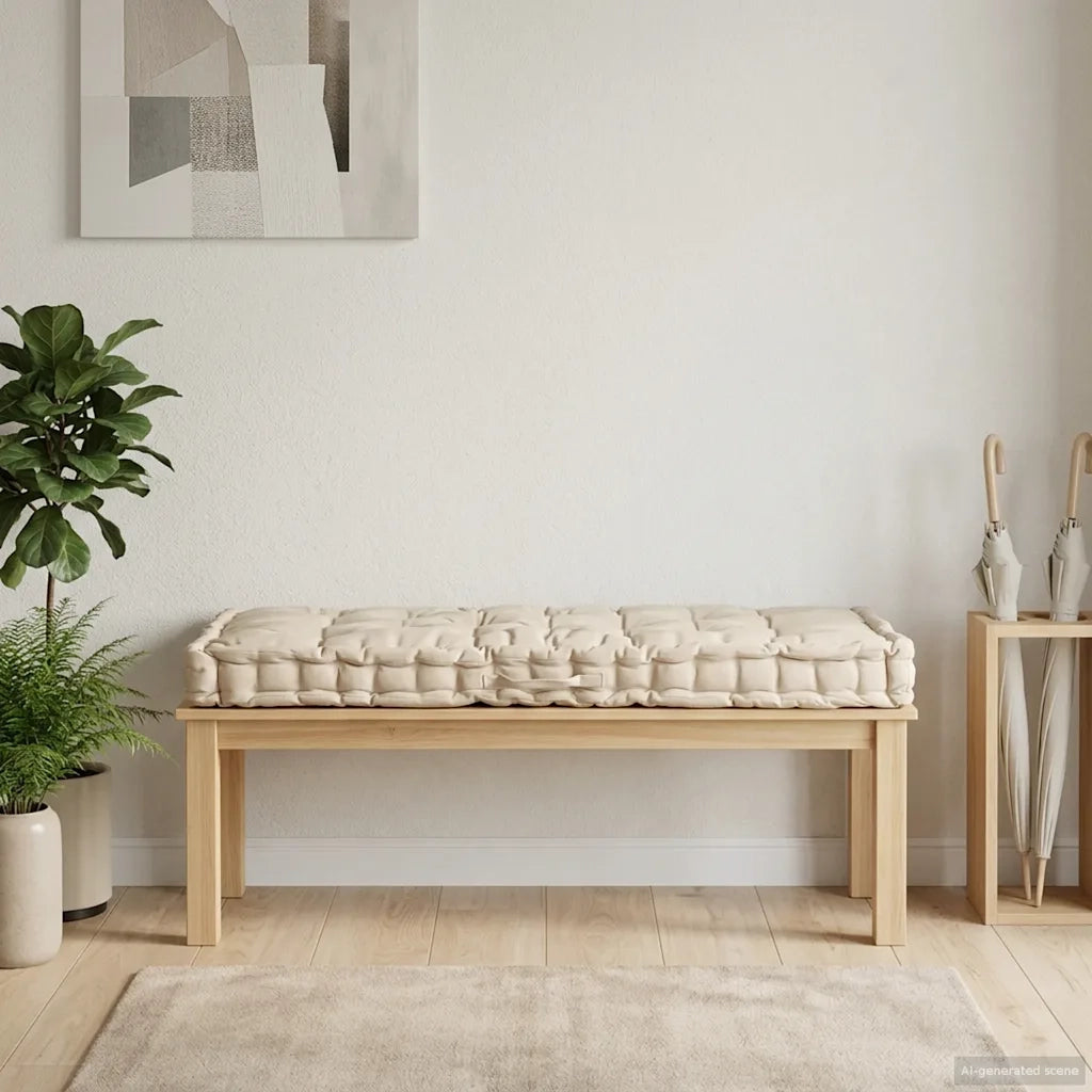 Cuscino per pallet | Cuscini per sedie e Pavimento in Cotone 120x80x10 cm Beige