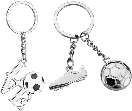 Sostegno per chiavi per auto - Sostegno per chiavi da calcio - Sostegno per chiavi per auto con cinturino - Materiale di zinco duraturo - Ideale come regalo - Disegno piatto unico