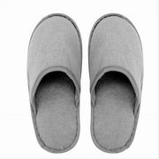 Trade Shop - Coppia Pantofole Ciabatte Bagno Chiuse Tessuto Grigio Taglia 35-40 Stanza 79689 -