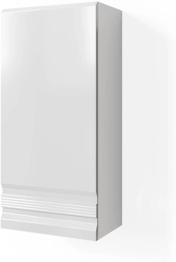 Set mobili bagno Fredd, Antracite lucido, 56 cm, composto da mobile lavabo, pensile a specchio, colonna e base media