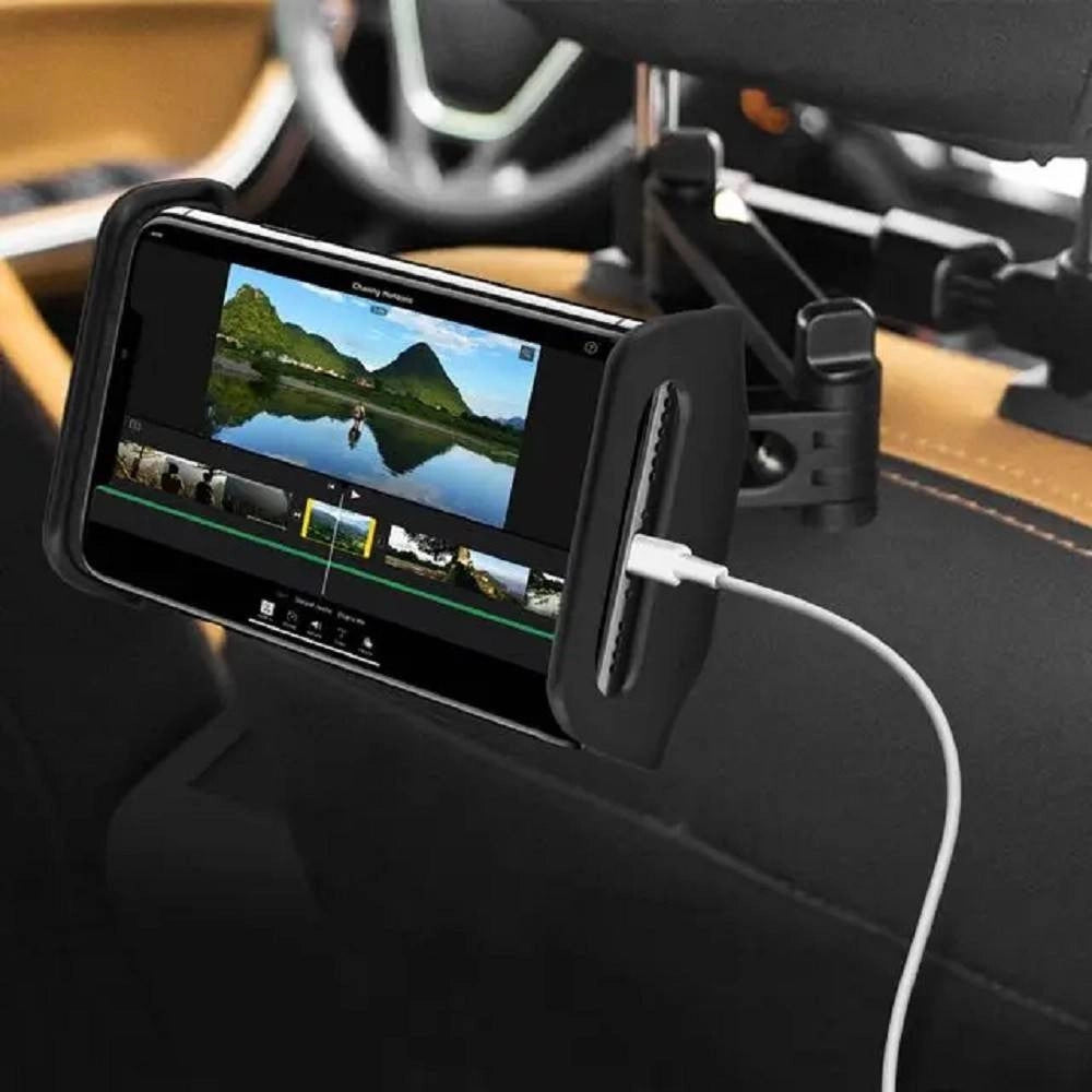 Trade Shop - Supporto Staffa Poggiatesta Sedile Posteriore Auto Per Smartphone Tablet Hd-2535 -