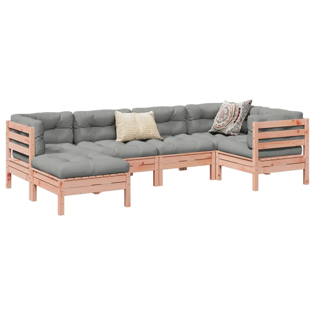 Set Divani Giardino 6 pz Cuscini Legno Massello Abete Douglas 3299528