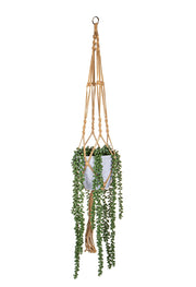 Pianta Artificiale Sedum con Pot da Appendere Ø 14 H 110 cm