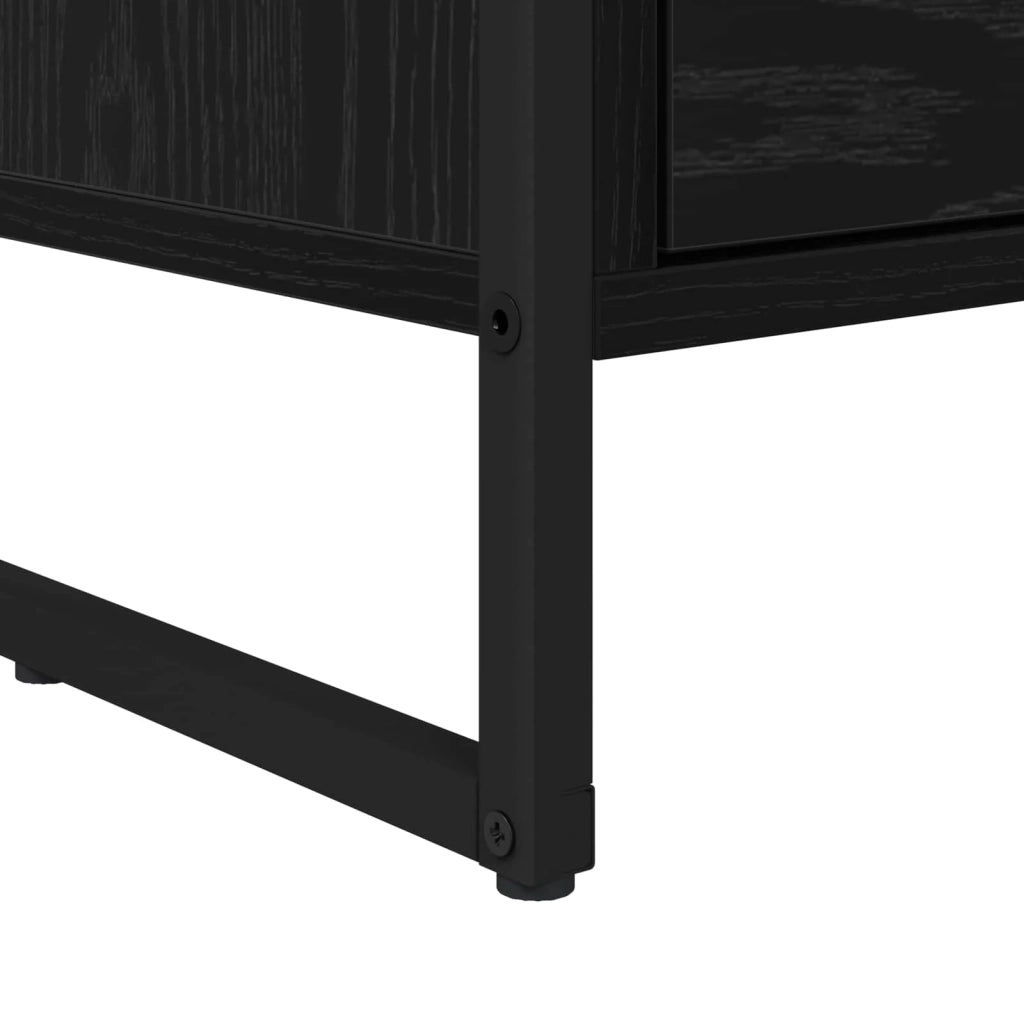 Mobile porta TV industriale con ampio vano contenitore 100 x 36 x 49,5 cm in legno composito nero 02_0054565