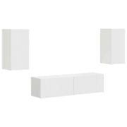 Set mobile TV 4 pz | Armadietto TV | Mobile Porta TV Bianco Legno multistrato