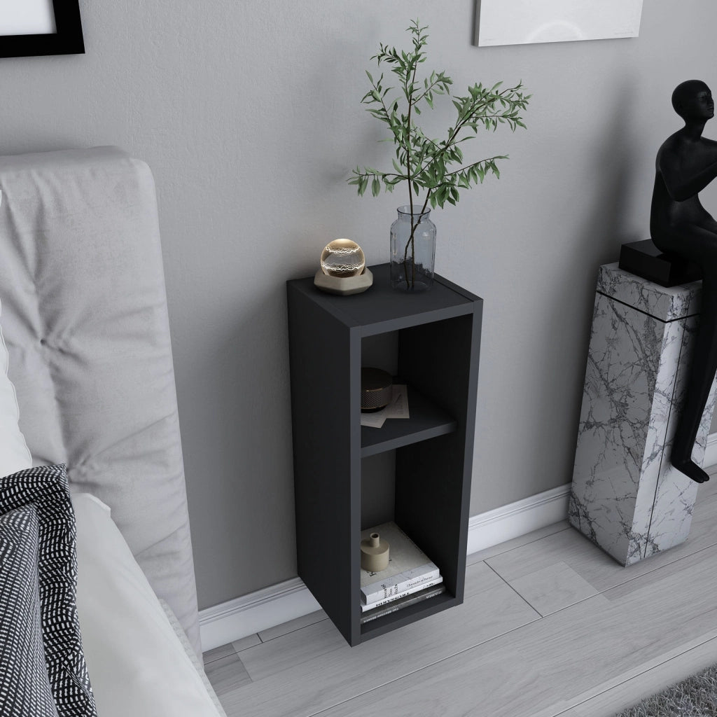 Comodino in legno "Sault" - 23 x 22 x 60 cm - Grigio antracite