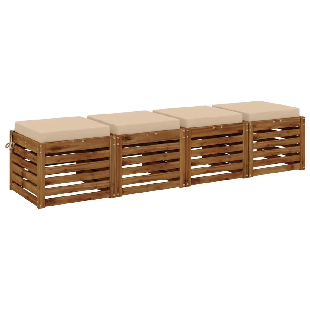 Cuscini per Sedia in 4 Pezzi SOEST 4 pz 100% Poliestere Crema 944393