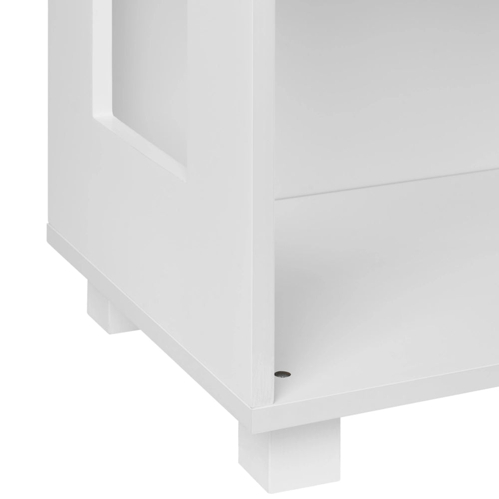 Libreria per bambini in MDF bianco a 3 ripiani per cameretta e sala giochi in stile scandinavo
