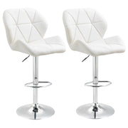 Set 2 Sgabelli da Bar 51,5x57,5x93-114,5 cm in Similpelle Bianche