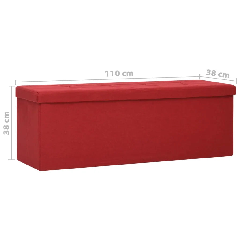 Cassapanca Pieghevole Rosso Vino in Simil Lino cod mxl 53458