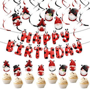 Decorazione di Festa per Compleanno - Fantoccio/Amorecchi - Decorazione per Festa - Fondale/Accessori Fotografici - Decorazione per Torta/Cupcake - Topper con Spirali - Materiale Carta/PVC - 1 Stampa Banner/8 Topper