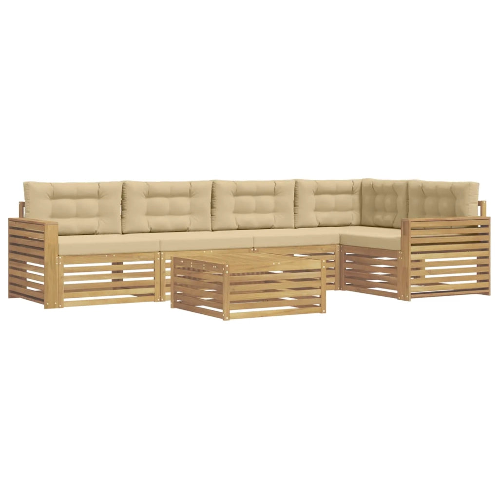Set di divani da esterno 6 pcs Bianco e Beige 79 x 79 x 37 cm 3390533