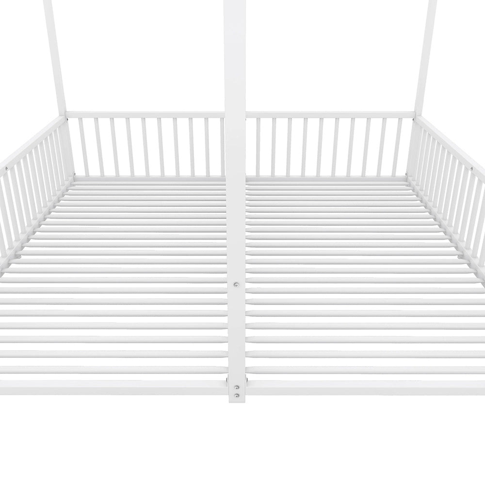 Letto a castello per bambini - Xylo - 90x200 cm - Bianco - Design casa con rampa e scala