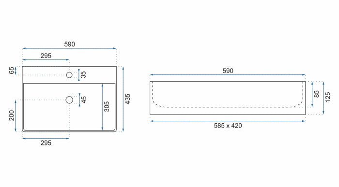 Lavabo Da Appoggio Rea Gina 60