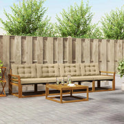 Set di divani da esterno con cuscino 5 pcs Naturale e Beige 3369172