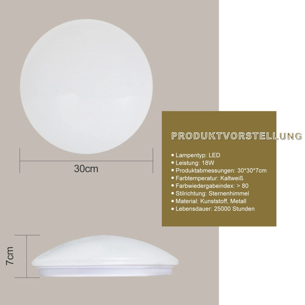 ZMH Lampada da soffitto LED moderna forma stella rotonda per soggiorno