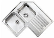 Lavello ZENITH ad angolo 83x83 2 vasche destre+ gocciolatoio ACCIAIO INOX 011248.D1.01.2018