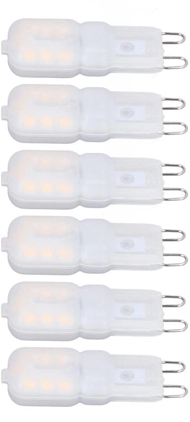 Lampade a LED Dimmabili 3W - Fitting G9 - 6 Pezzi - Efficace - 360 Gradi - Bianco Caldo 220-240V - Lampade a Incandescenza