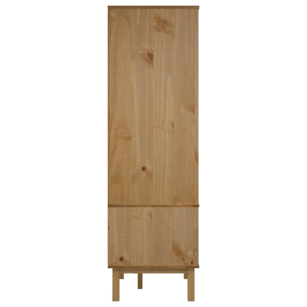 Armadio OTTA Marrone e Grigio 76,5x53x172 cm in Legno di Pino 348589