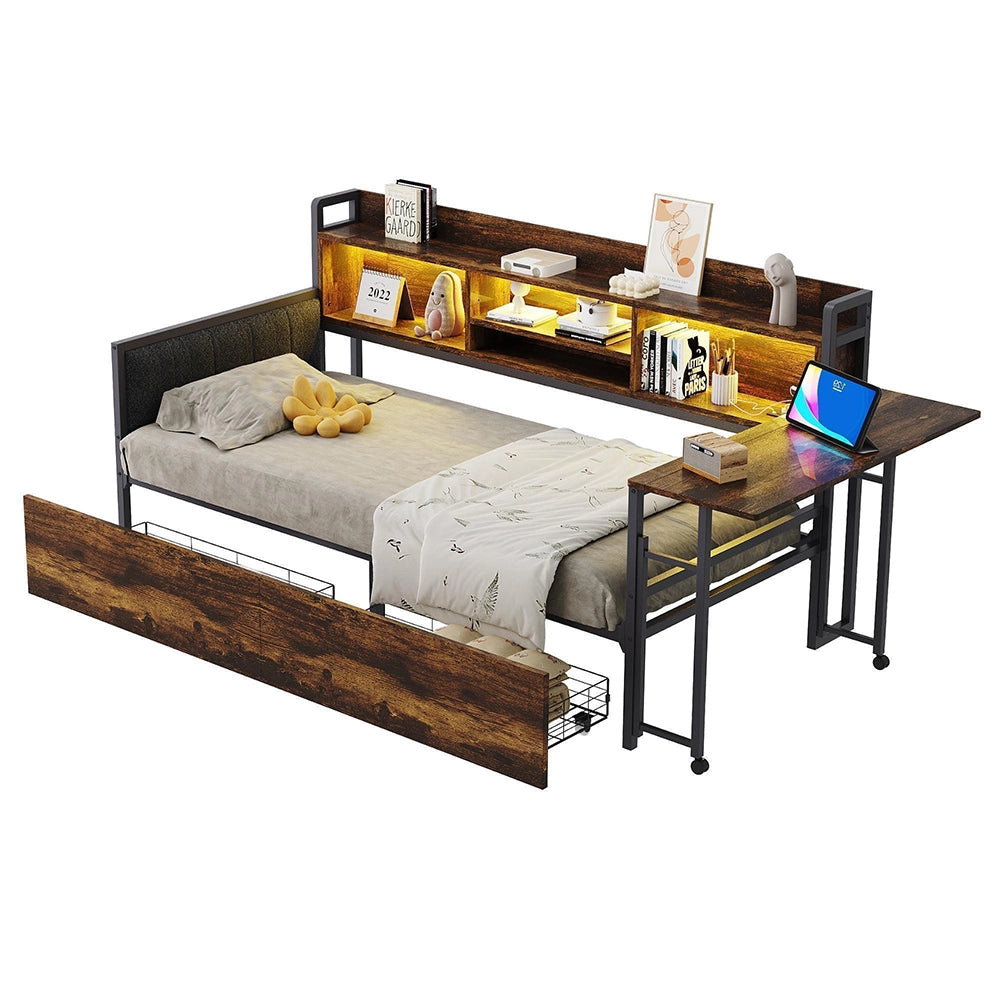 Divano letto ferro 90x200cm?- Xylo - LED scrivania legno