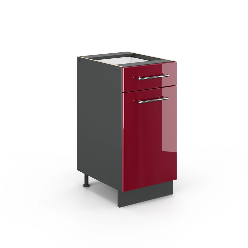 Mobiletto base per cucina Fame-Line Bordeaux lucido/Antracite 40 cm senza piano di lavoro Vicco