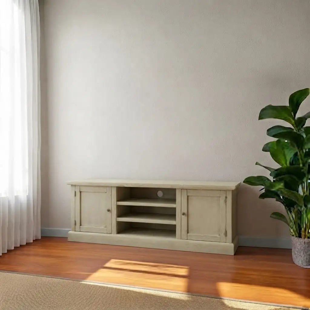 Mobile Porta tv Shabby chic avorio anticato 2 ante 3 vani
