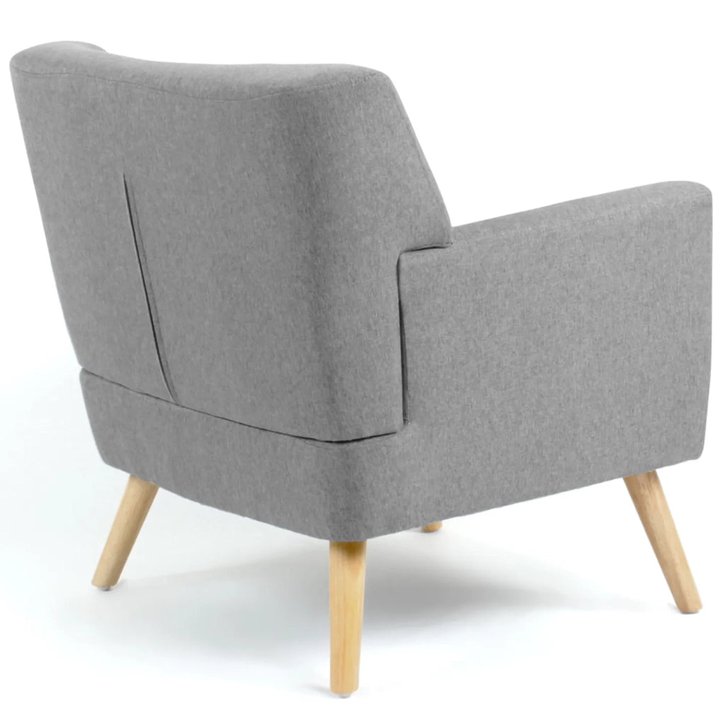 IDMarket - Poltrona scandinava in tessuto grigio chiazzato LIV
