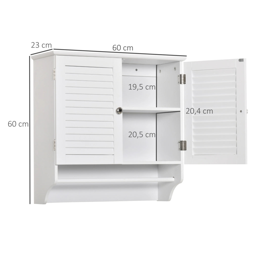 Armadio Bagno 2 Ante ¨C Zephmum ¨C Legno Bianco 60x30x