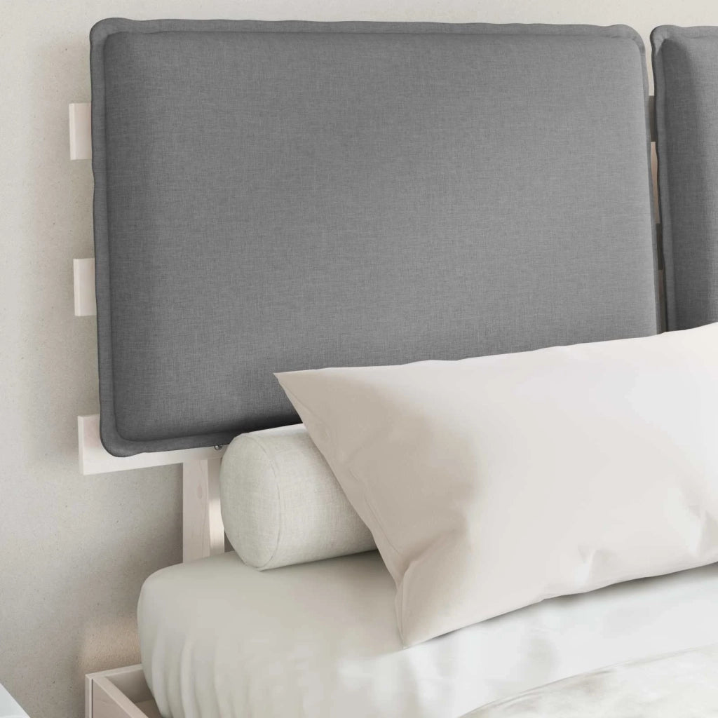 Letto con Testiera Rivestita Grigio chiaro 135 x 190 cm 877293