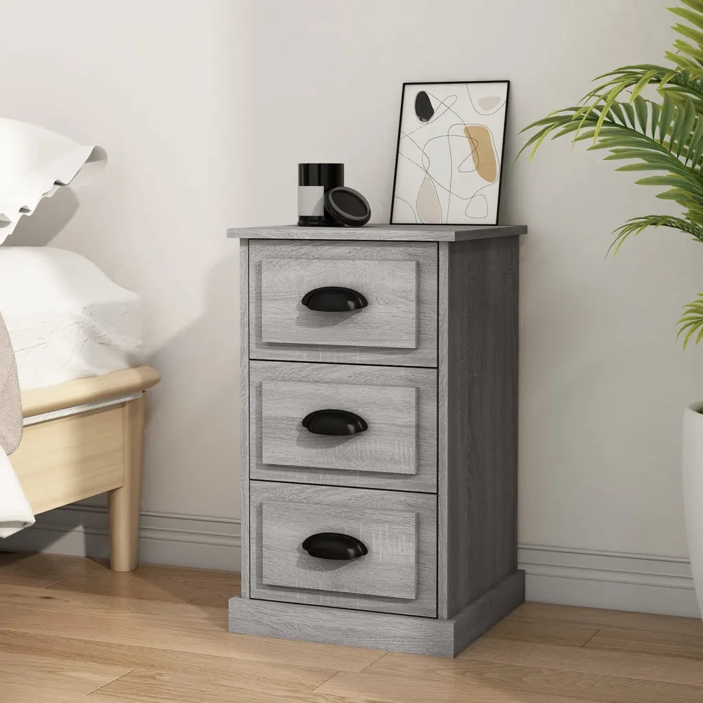 Comodino | Armadio da Notte | Mobiletto da notte Grigio Sonoma 39x39x67 cm in Legno Multistrato