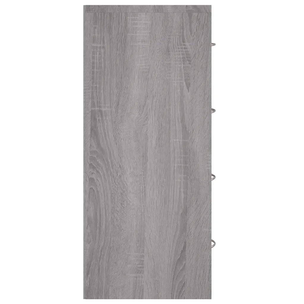 Credenza con 4 Cassetti 60x30,5x71 cm Grigio sonoma 342581