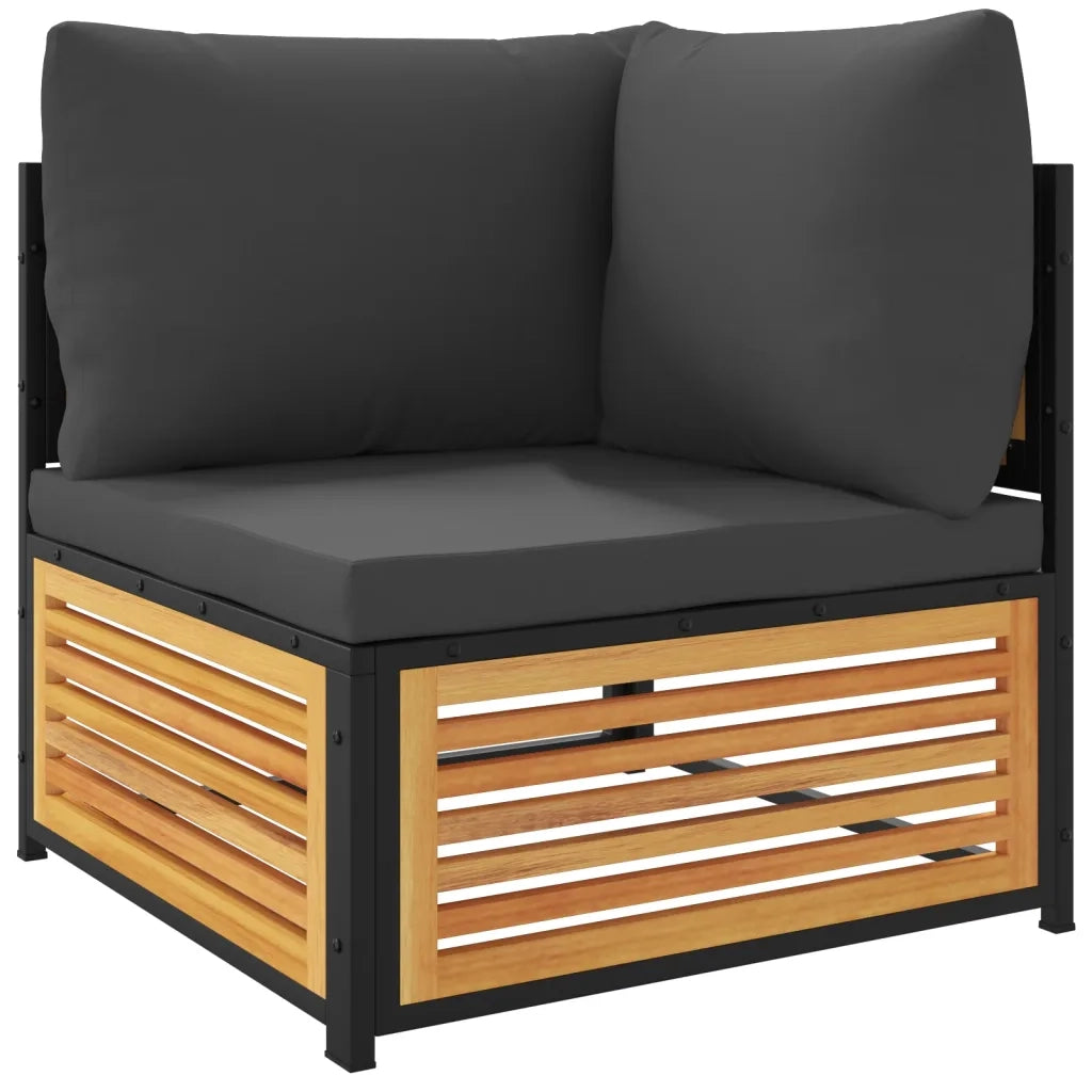 Divano Angolare Giardino con Cuscini-Sofa da Giardino-Divanetto da esterno Legno Massello di Acacia 773503